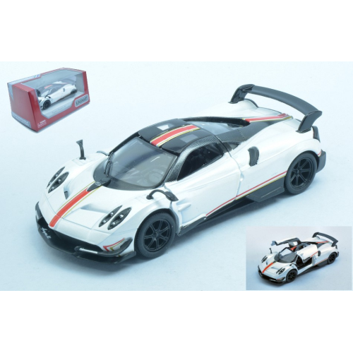 PAGANI HUAYRA BC WITH PRINTING & WING WHITE cm 12 BOX Kinsmart Modellismo Giocattolo Modellino
