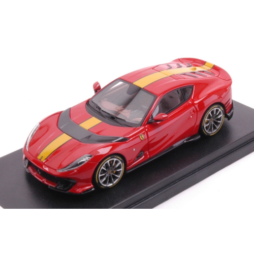 FERRARI 812 COMPETIZIONE 2021 ROSSO CORSA WITH YELLOW LIVERY 1:43 Looksmart Auto Stradali Modellino