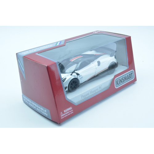 PAGANI HUAYRA BC WITH PRINTING & WING WHITE cm 12 BOX Kinsmart Modellismo Giocattolo Modellino