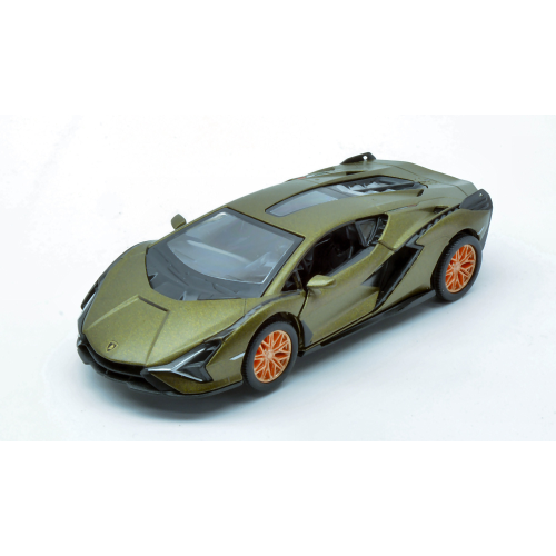 LAMBORGHINI SIAN GREEN/GOLD BOX cm 12 Kinsmart Modellismo Giocattolo Modellino