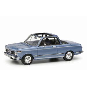 BMW 2002 (E10) BAUR SEMI-CONVERTIBLE 1974 BLUE 1:43 Schuco Auto Stradali Modellino
