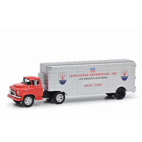 GMC TRUCK 1960 TEAM JOHN EDGAR MASERATI CAR TRANSPORTER 1:43 Schuco Camion Modellino