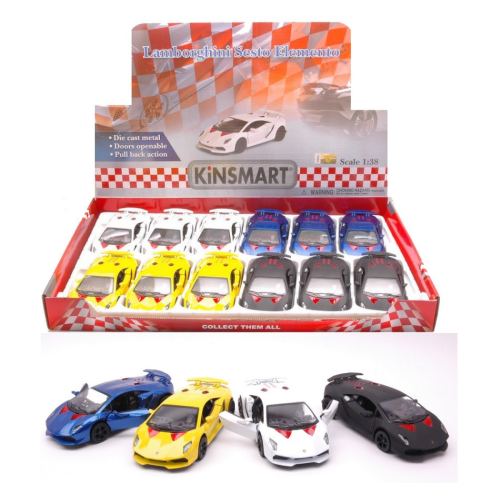 LAMBORGHINI SESTO ELEMENTO 2013 cm 12 (1 Modellino a Scelta) 1:38 Kinsmart Modellismo Giocattolo Modellino
