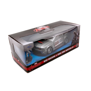 AVENGERS WAR MACHINE & 2006 FORD MUSTANG GT SILVER 1:32 Jada Toys Movie Modellino