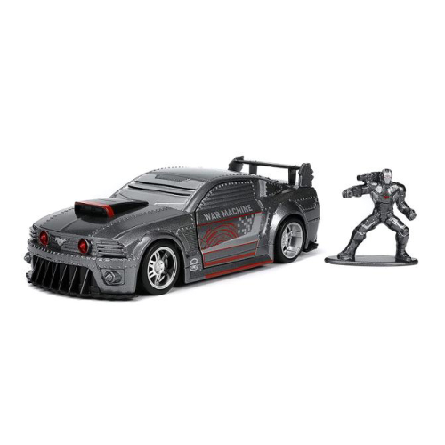AVENGERS WAR MACHINE & 2006 FORD MUSTANG GT SILVER 1:32 Jada Toys Movie Modellino