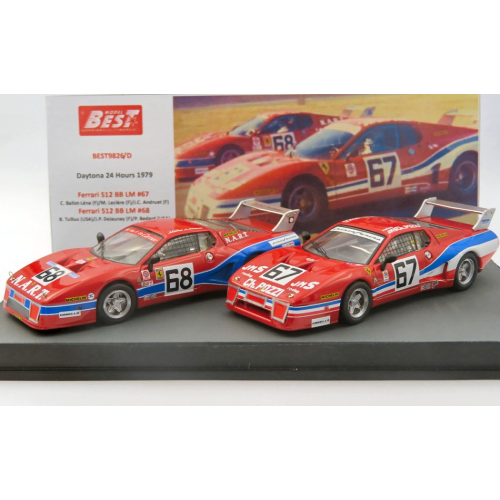 FERRARI 512 BB LM N.67 + 68 24H DAYTONA 1979 1:43 Best Model Auto Competizione Modellino