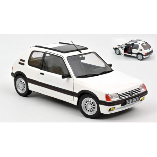 PEUGEOT 205 GTI 1.6 1988 WHITE 1:18 Norev Auto Stradali Modellino