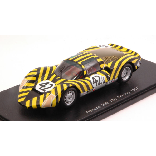 PORSCHE 906 N.42 DNF 12H SEBRING 1967 J.CANNON-E.HUGUS 1:43 Spark Model Auto Competizione Modellino
