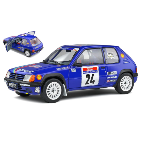 PEUGEOT 205 RALLY Gr.A N.24 TOUR DE CORSE 1990 R.BOURSIER-B.FRANGIN 1:18 Solido Auto Rally Modellino