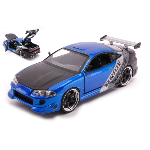 MITSUBISHI ECLIPSE 1995 BLUE/BLACK/SILVER 1:24 Jada Toys Auto Stradali Modellino