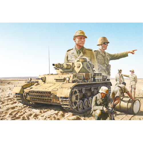 Pz.IV F1/F2/G WITH AFRIKA KORPS EL ALAMEIN KIT 1:35 Italeri Kit Mezzi Militari Modellino