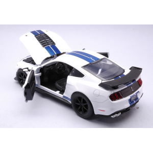 FORD MUSTANG SHELBY GT500 2020 WHITE WITH BLUE STRIPES 1:24 Jada Toys Movie Modellino