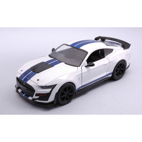 FORD MUSTANG SHELBY GT500 2020 WHITE WITH BLUE STRIPES 1:24 Jada Toys Movie Modellino