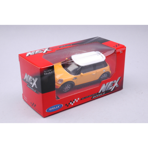 MINI COOPER S 2012 YELLOW CON WHITE ROOF 1:43 Welly Auto Stradali Modellino
