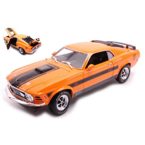 FORD MUSTANG MACH 1 1970 ORANGE 1:18 Maisto Auto Stradali Modellino