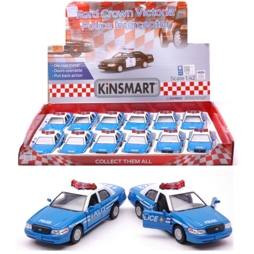FORD CROWN VICTORIA POLICE INTERCEPTOR (1 Model) cm 12,5 1:42 Kinsmart Modellismo Giocattolo Modellino