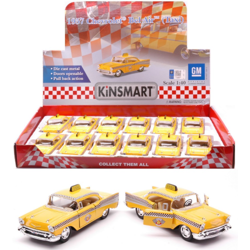 CHEVROLET BEL AIR 1957 TAXI cm 12 1:40 Kinsmart Modellismo Giocattolo Modellino