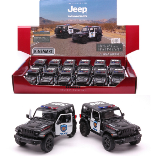 JEEP WRANGLER 2018 POLICE cm 12 (1 Model) 1:34 Kinsmart Modellismo Giocattolo Modellino