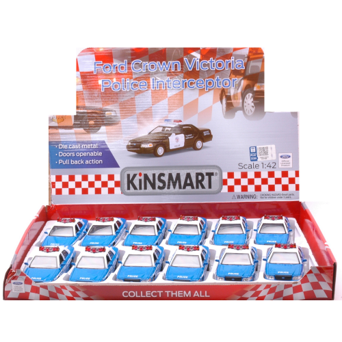 FORD CROWN VICTORIA POLICE INTERCEPTOR (1 Model) cm 12,5 1:42 Kinsmart Modellismo Giocattolo Modellino