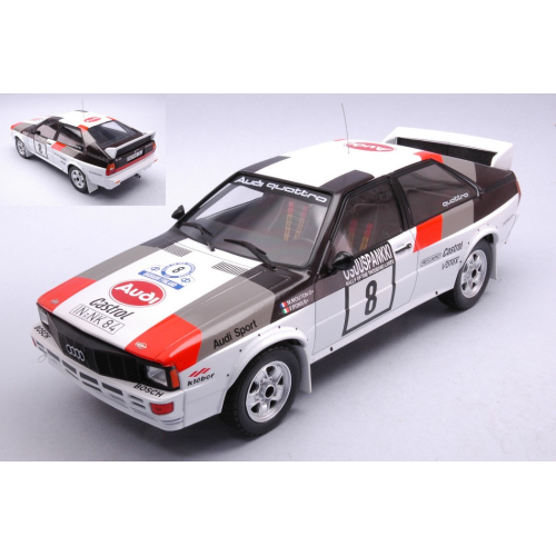 AUDI QUATTRO N.8 1000 LAKES RALLY 1982 MOUTON/PONS 1:18 Ixo Model Auto Rally Modellino