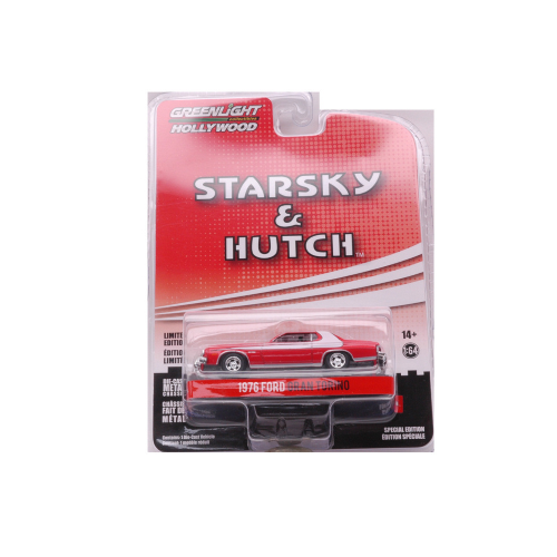 FORD GRAN TORINO 1976 STARSKY & HUTCH 1975-79 CRASHED VERSION 1:64 Greenlight Movie Modellino