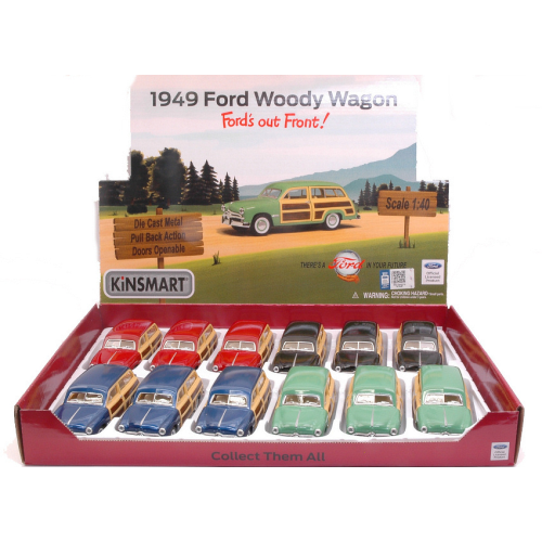 FORD WOODY WAGON 1949 cm 12 (1 Modellino a Scelta) 1:40 Kinsmart Modellismo Giocattolo Modellino