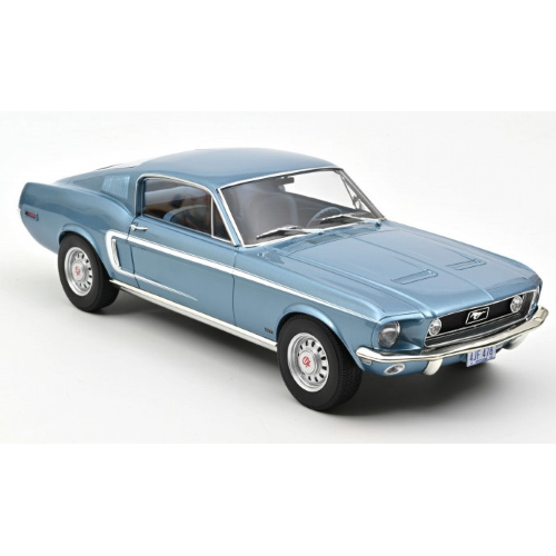 FORD MUSTANG GT 1968 LIGHT BLUE METALLIC 1:12 Norev Auto Stradali Modellino