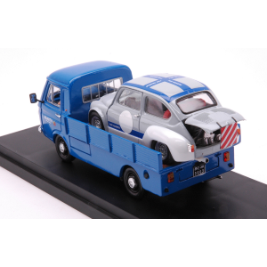 FIAT 241 AUTOCARRO PRONTO CORSE ABARTH 1968 + AUTISTA+FIAT 600 BRUMM 1:43 Rio Auto d'Epoca Modellino