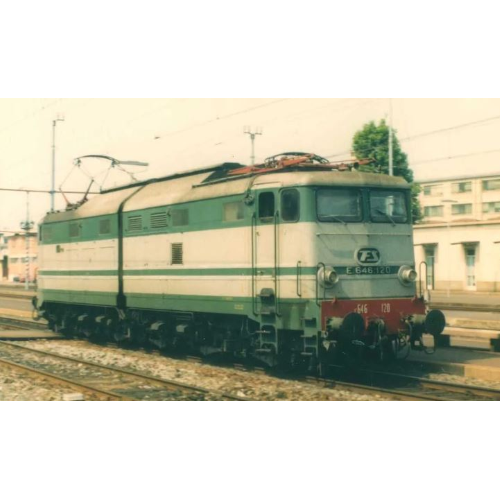 FS ELECTRIC LOCOMOTIVE E 646 2nd SERIES GREEN GREY ALUM. EPOCA IV 1:87 Rivarossi Treni Modellino