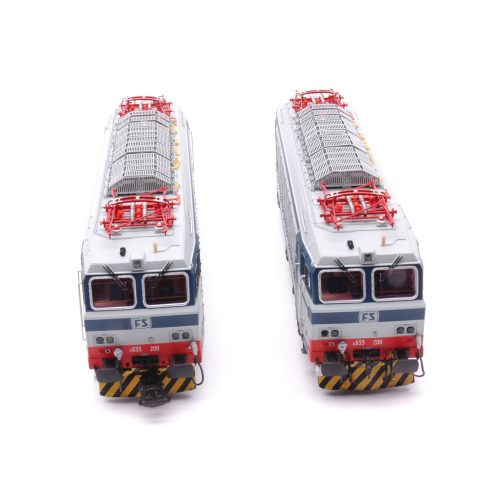 FS LOCOMOTIVE E633 206 + E633 209 BLUE GREY LIVERY EPOCA IV-V 1:87 Rivarossi Treni Modellino