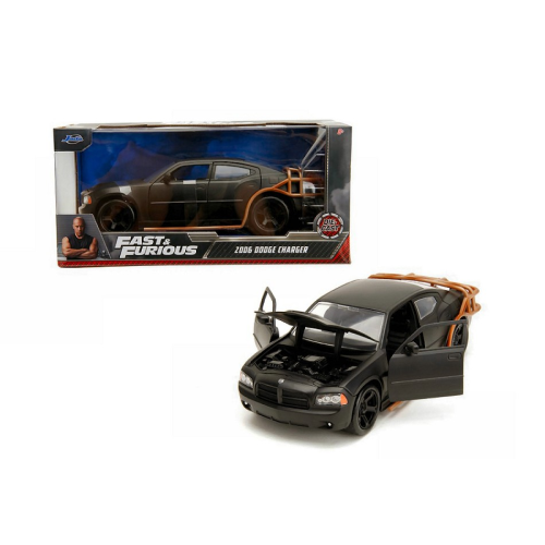 DODGE CHARGER SRT8 2006 HEIST CAR TORETTO FAST & FURIOUS BLACK 1:24 Jada Toys Movie Modellino
