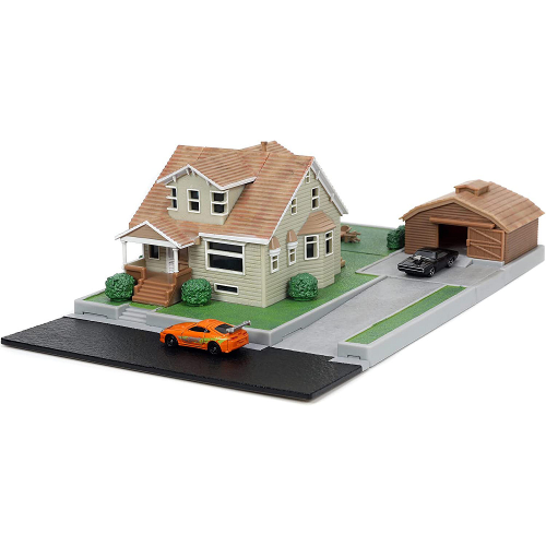 NANO SCENE DIORAMA TORETTO HOUSE FAST & FURIOUS (2 CAR cm 4) Jada Toys Movie Modellino