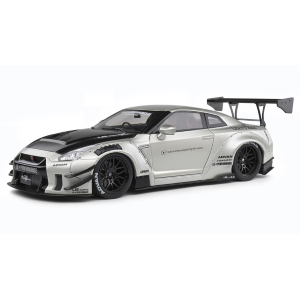 NISSAN GT-R (R35) WITH LIBERTY WALK BODY KIT 2.0 2020 PEARL GREY 1:18 Solido Auto Stradali Modellino