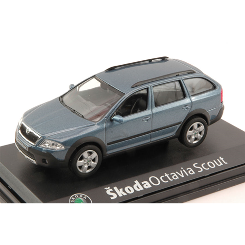 SKODA OCTAVIA COMBI SCOUT 2004 SATIN GREY METALLIC 1:43 Abrex Auto Stradali Modellino