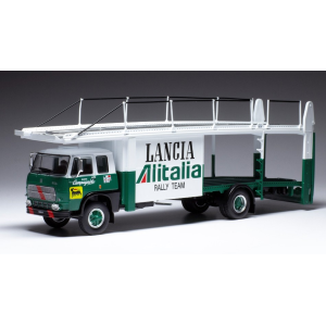 FIAT 673 RACING LANCIA ALITALIA TRANSPORTER 1976 GREEN/WHITE 1:43 Ixo Model Camion Modellino
