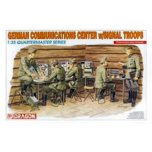 GERMAN COMMUNICATIONS CENTER W/SIGNAL TROOPS KIT 1:35 Dragon Kit Figure Militari Modellino