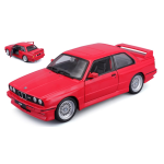 BMW M3 (E30) 1988 RED 1:24 Burago Auto Stradali Die Cast Modellino