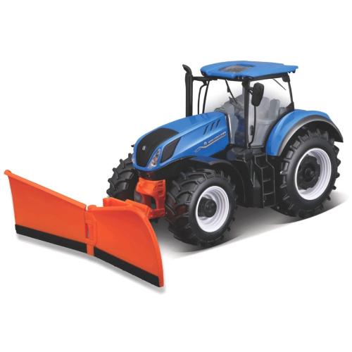 NEW HOLLAND T7.315 TRACTOR + SNOW PLOW 1:32 Burago Mezzi Agricoli e Accessori Modellino