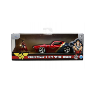 PONTIAC 1972 FIREBIRD "WONDER WOMAN" RED/BLUE 1:32 Jada Toys Movie Modellino