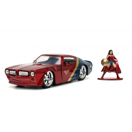 PONTIAC 1972 FIREBIRD "WONDER WOMAN" RED/BLUE 1:32 Jada Toys Movie Modellino