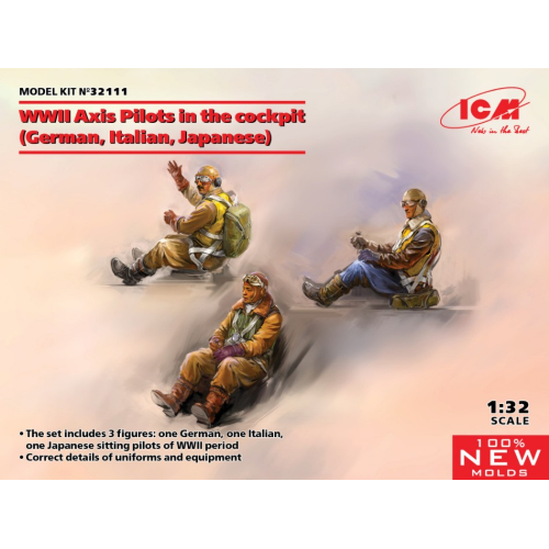 AXIS PILOTS IN THE COCKPIT (GERMAN, ITALIAN, JAPANESE) KIT 1:32 ICM Kit Figure Militari Modellino