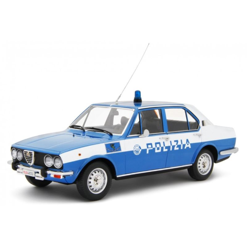 ALFETTA 1.8 (SCUDO LARGO) 1975 POLIZIA STRADALE 1:18 Laudo Racing Forze dell'Ordine Modellino