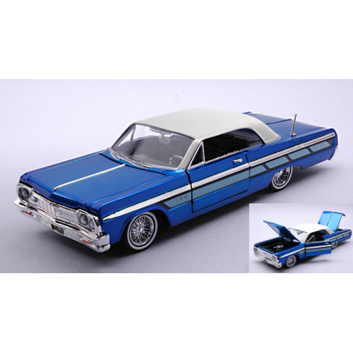 CHEVROLET IMPALA LOWRIDER 1964 BLUE 1:24 MotorMax Auto Stradali Modellino