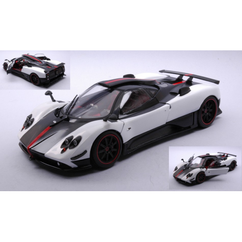 PAGANI ZONDA CINQUE 2008 WHITE/CARBON RED INTERIOR 1:18 MotorMax Auto Stradali Modellino