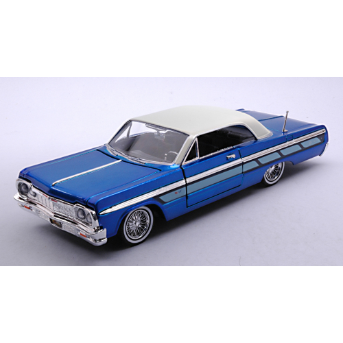 CHEVROLET IMPALA LOWRIDER 1964 BLUE 1:24 MotorMax Auto Stradali Modellino