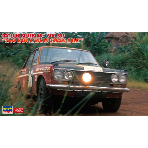 DATSUN BLUEBIRD 1600 SSS 1969 EAST AFRICAN SAFARI RALLY KIT 1:24 Hasegawa Kit Auto Modellino