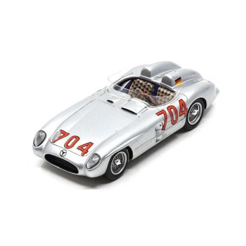 MERCEDES 300 SLR N.704 MILLE MIGLIA 1955 H.HERMANN-H.EGER 1:43 Spark Model Auto Competizione Modellino