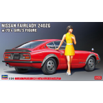 NISSAN FAIRLADY 240ZG W/70 GIRL FIGURE KIT 1:24 Hasegawa Kit Auto Die Cast Modellino