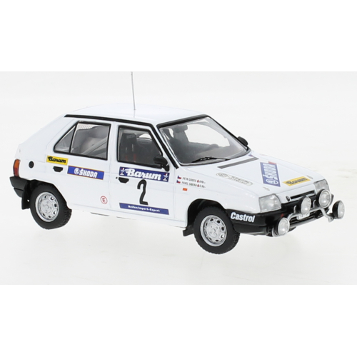 SKODA FAVORIT 136 L N.2 RALLY VALASSKAA ZIMA 1989 SIBERA/GROSS 1:43 Ixo Model Auto Rally Modellino