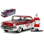CHEVROLET BEL AIR 1957 MRS.SANTA CLAUS WHITE/RED 1:32 Jada Toys Tuning Die Cast Modellino